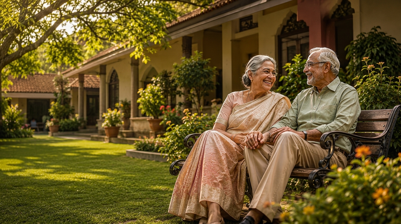 Senior living dining and community space